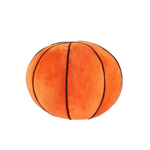 20 CM Plüsch Fußball Kissen Runde, Simulation Fußball Spielzeug, Basketball Plüschtier, Ballkissen, Flauschige Kreative Puppe Zimmer Dekorationen, Geschenk für Kinder Mädchen Jungen (Basketball B) von champracer