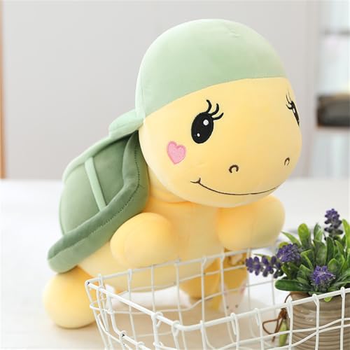 25 cm Plüsch-Schildkröte, Kuscheltier Schildkröten, Kuscheltier Spielzeug Wurfkissen, Kawaii Schildkröte Stofftier, Geschenk für Kinder Mädchen (grün) von champracer