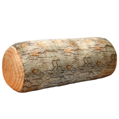 3D Baum Holz Scheibe Memory Foam Weiche Wurfkissen Log Kissen Puppe,Kreative Kopfkissen Simulation Baumstamm Kissen Lange Zylindrische lustig Zierkissen Sofa Kissen (50cm,B) von champracer