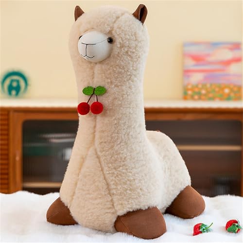 Alpaka Kuscheltier, Alpaka Stofftier PlüSchtier, PlüSchtier Alpaka, Alpaka-PlüSchtier Mit Langem Hals, Lama Stofftier PlüSch Alpaka Puppe Geschenk für Kinder (35 cm,Beige) von champracer