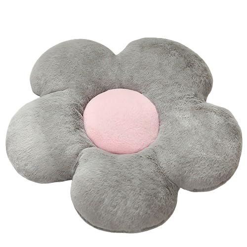 Blume Plüsch Kissen Bodenkissen, Plüschtier, Plüsch Kissen, Plüsch Pflanze, Blume Kissen, Kissen Ästhetik, Heimtextilien (35 cm,grau) von champracer