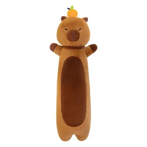 Capybara Kuscheltier, Capybara Plüschtier, Capybara Kissen, Capybara Plüschpuppen Capybara Stofftier, Schlafkissen Wurfkissen Capybara Super Weiche Seitenschläferkissen (110 cm,Braun) von champracer