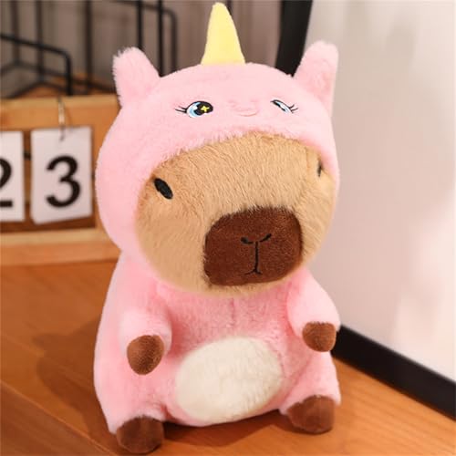 Capybara Kuscheltier, Capybara Relaxo Plüschtier, Crossdressing-puppen Realistisches Weiches Capybara-spielzeug, Simulation Braune Plüschpuppen Nehmbare Kopfbedeckung für Home Deko Kinder (25 cm,#C) von champracer