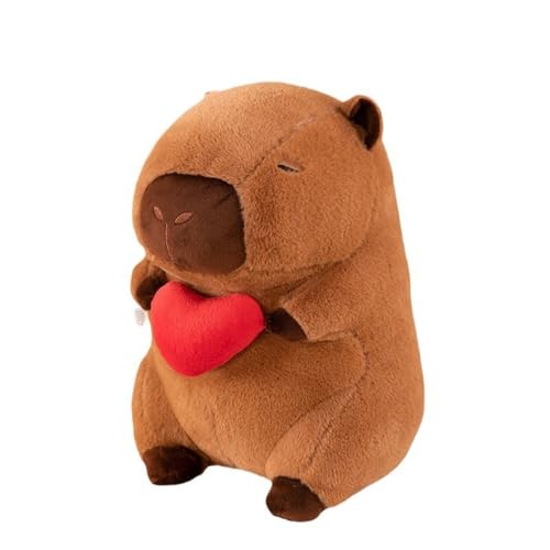 Capybara Kuscheltier, Kapybara Plüschtier mit Liebe in der Hand, Capybara Stofftier, Plüschtiere in Herzform Wasserschwein Spielzeug Niedliche Capibara Plüschpuppen Geschenke für Kinder (55 cm,Braun) von champracer