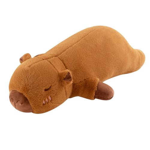 Capybara Kuscheltier,Lange Capybara Puppen Große Kissen Plüsch, Capybara Plüschkissen Kinder Geburtstagsgeschenke Capybara Plüschtiere Niedliche Spielzeuge (50 cm,Braun) von champracer