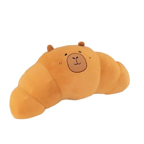 Capybara Plüschtier, Capybara Plüschtier mit Brote Spielzeug, Croissant Capybara Kissen Figur Stofftier,Spielzeug Wasserschwein Plüsch ,Wurfkissen Geschenk für Kinder Mädchen (45 cm,Croissant) von champracer