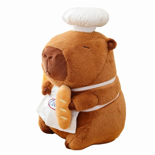 Capybara Plüschtier, Capybara Plüschtier mit Brote Spielzeug, Niedlichen Simulation Capybara Plüschtier Figur Stofftier,Spielzeug Wasserschwein Plüsch,Geschenk für Kinder Mädchen (80 cm,Braun) von champracer