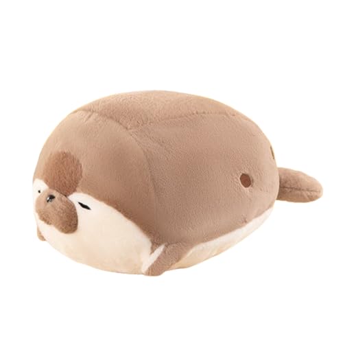 Chubby Seal Pillow Plush,Robbe Kuscheltier Fett,Kuscheltier Fett Meerestier Kissen Gefülltes Plüschkissen,Baumwolle Seal Plüsch Spielzug,Siegel Umarmungskissen Stofftier (60 cm,Braun) von champracer