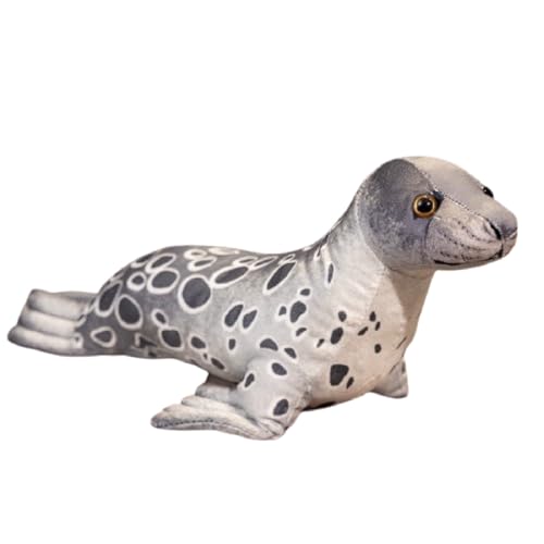 Chubby Spotted Seal Pillow, Meerestier Kissen Plüsch Robbe Plüsch Tier Umarmungen Plüsch Geschenke Spielzeug für Jungen und Mädchen (40 cm,Braun) von champracer