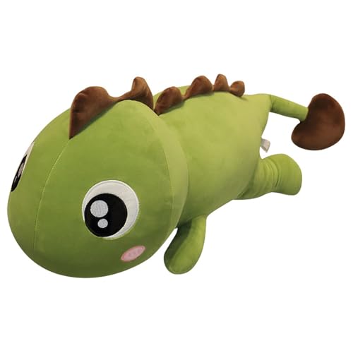 Dinosaurier Kuscheltier Groß, Dinosaurier Plüschtier, Superweiches Dino Spielzeug, Lange Dino Plüsch Spielzeug Rückenkissen Puppe Zum Schlafen, Kuscheln Und Spielen Für Mädchen Jungen (110 cm,Braun) von champracer