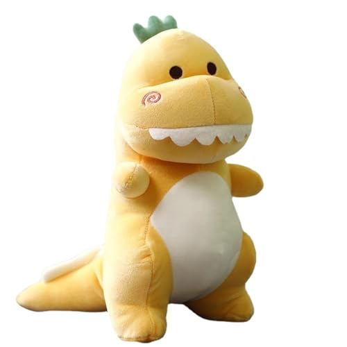 Dinosaurier Plüschtier Stofftier Kuscheltier, Groß Dinosaurier Stofftier Riesen Kuscheltier Plüsch Kissen Puppe Kuschelkissen, zum Spielen und Kuscheln, Geschenk für Kinder Mädchen (30 cm,Gelb) von champracer