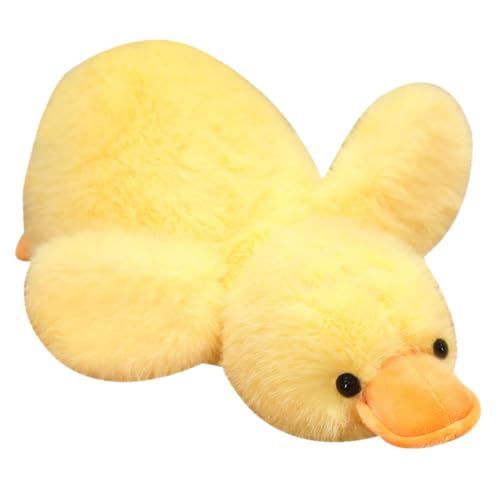 Ente Kuscheltier, PlüSchtier Gans Spielzeug Einfache Dekoration Wurfkissen Stofftier, zum Spielen und Kuscheln, Geschenk für Kinder Mädchen (100 cm,Gelb) von champracer