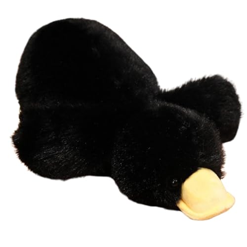 Ente Kuscheltier, PlüSchtier Gans Spielzeug Einfache Dekoration Wurfkissen Stofftier, zum Spielen und Kuscheln, Geschenk für Kinder Mädchen (65 cm,Schwarz) von champracer