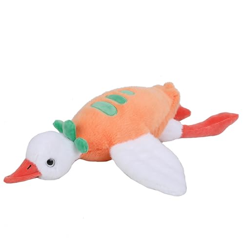 Gans Kuscheltier, Kreative große weiße Gans Plüschtier, süße Gans Plush Toy, Ente Kuscheltier, Flauschiger Stofftier, zum Spielen und Kuscheln, Geschenk für Kinder (70 cm,orange) von champracer