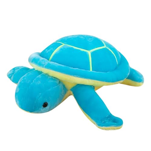 Groß Kuscheltier Schildkröte Spielzeug Plüschtier Flauschiges Schildkröte Stofftier zum Kuscheln & Spielen Schildkröte Dekokissen für kuschelecke Kinderzimmer Schlafzimmer Deko (Blau,80 cm) von champracer