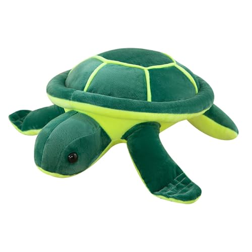 Groß Kuscheltier Schildkröte Spielzeug Plüschtier Flauschiges Schildkröte Stofftier zum Kuscheln & Spielen Schildkröte Dekokissen für kuschelecke Kinderzimmer Schlafzimmer Deko (Dunkelgrün,60 cm) von champracer