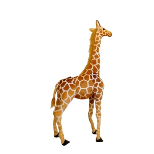 Großes Giraffe Plüschtiere, Realistischestehende Giraffe Plüschtiere Kinder niedliches Spielzeug Giraffe Puppe Spielzeug, Jungen und Mädchen Party Dekoration (140 cm,Giraffe) von champracer