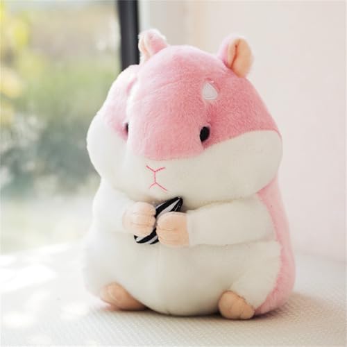 Hamster Kuscheltier, Meerschweinchen Kuscheltier, Sonnenblumenkerne Hamster Plüschtier, Hamster Spielzeug Kinder, Weiche Süßes Hamster Puppe Kissen Geschenk Für Mädchen Und Jungen (30 cm,Rosa) von champracer