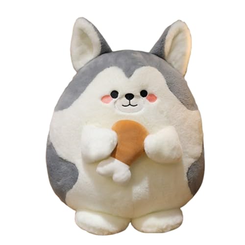 Husky Plüschtier,Kuschel kissen,realistisch Flauschige Weich Jumbo Plüsch Spielzeug,Weiches Fell Hunde Plüsch Kuscheltier Stofftier,Spielzeug Kissen Puppe,Geschenk für Jungen und Mädchen (20 cm) von champracer