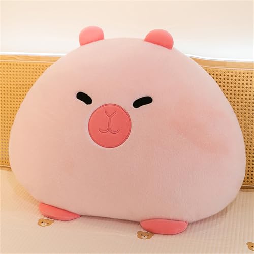 Kreative Capybara Plüschkissen, Rundes Capybara Nickerchen Kisse, Süßes Capybara Spielzeug, Capybara Kinderkissen Zum Kuscheln, Schlafen, Weiche Gefüllte Spielzeug Plüsch Für Kinder (45 * 30 cm,Rosa) von champracer