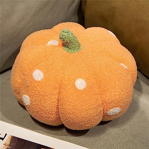 KüRbis Kissen, Geflecktes KüRbiskissen, Halloween-KüRbis-Elementkissen KüRbis Kissenbezug 3D PlüSch KüRbis Kissen, PlüSch KüRbis-üBerwurfkissen Halloween Dekoratives Kissen (35 cm,Orange) von champracer