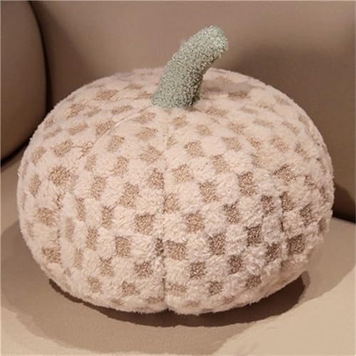 KüRbis Kissen, Halloween PlüSch KüRbis, Herbst Innen Pumpkin Kissen Dekoration, 3D PlüSch KüRbis Dekokissen, Geflecktes KüRbiskissen Rosa Schlafzimmer Bett Sofa KüRbis Dekoration (15 * 20 cm,Kaffee) von champracer