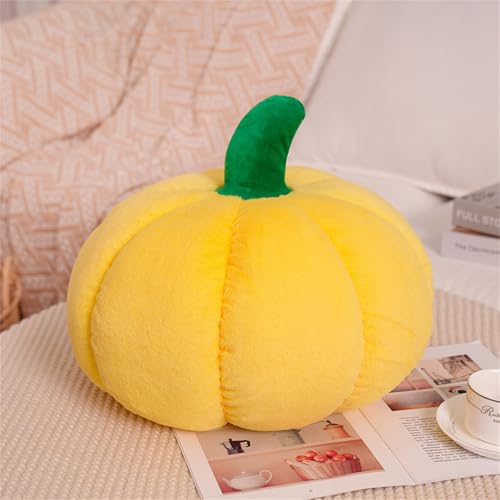 KüRbis Kissen, Herbst KüRbis Dekokissen, Halloween PlüSch KüRbis Deko - KüRbis XXL, KüRbis Weiss Deko, 3D PlüSch KüRbis Dekokissen, Halloween Deko Rosa, PlüSch KüRbis Sofa Dekoration (Gelb) von champracer