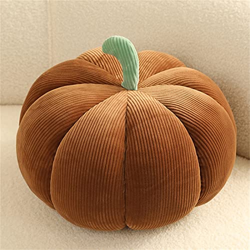 KüRbis Kissen, KüRbis Kissenbezug, Halloween KüRbis PlüSch KüRbis-üBerwurfkissen KüRbissen GefüLltes Kissen, 3D PlüSch KüRbis Dekokissen Kopfkissen Kissen, Plüschtier Geschenk (18 cm,braun) von champracer