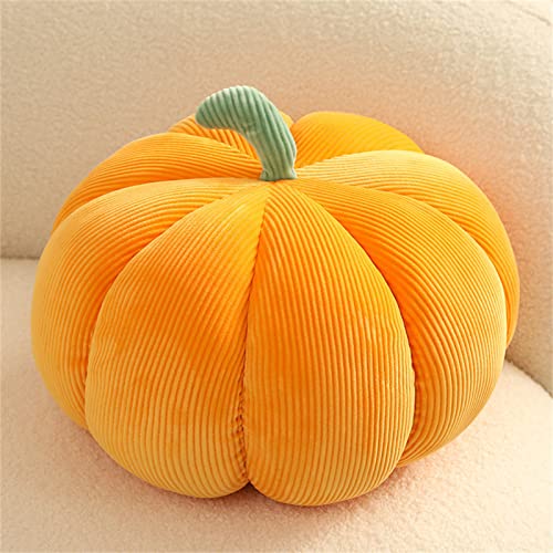 KüRbis Kissen, KüRbis Kissenbezug, Halloween KüRbis PlüSch KüRbis-üBerwurfkissen KüRbissen GefüLltes Kissen, 3D PlüSch KüRbis Dekokissen Kopfkissen Kissen, Plüschtier Geschenk (18 cm,orange) von champracer