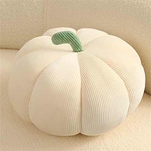 KüRbis Kissen, KüRbis Kissenbezug, Halloween KüRbis PlüSch KüRbis-üBerwurfkissen KüRbissen GefüLltes Kissen, 3d PlüSch KüRbis Dekokissen Kopfkissen Kissen, Plüschtier Geschenk (18 cm,white) von champracer