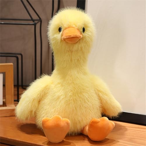 Kuscheltier Ente, Ente Plüschtier Kuscheltier, Niedliche Kleine Gelbe Ente Plüschpuppe Mit Großem Mund, Nachahmung Nerz Plüschtier Ente, Flauschiges Ente Stoffpuppe Geschenk Für Kinder (30 cm,Gelb) von champracer