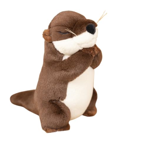 Kuscheltier Fischotter, PlüSchtier Seeotter Spielzeug Einfache Dekoration Wurfkissen Stofftier, zum Spielen und Kuscheln, Geschenk für Kinder Mädchen (19 cm,Schielen) von champracer