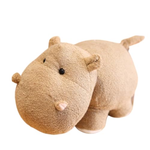 Kuscheltier Kinder Plüschtier Nilpferd Kuscheltier Elefant Plüschtier Weiche Flauschige Stofftier Elefant zum Spielen Kinderzimmer Deko Wurfkissen Geschenke für Mädchen Jungen (20CM,Braunes Nilpferd) von champracer