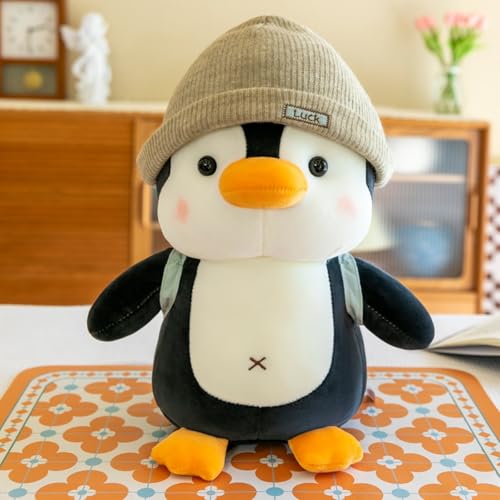 Kuscheltier Pinguin Plüschtier für Kinder, Stofftier Schmusetier zum Kuscheln & Spielen, Squishmallow Pinguin Geschenk, Pudgy Penguins Plush Für Mädchen Jungen (35 cm,Grau) von champracer