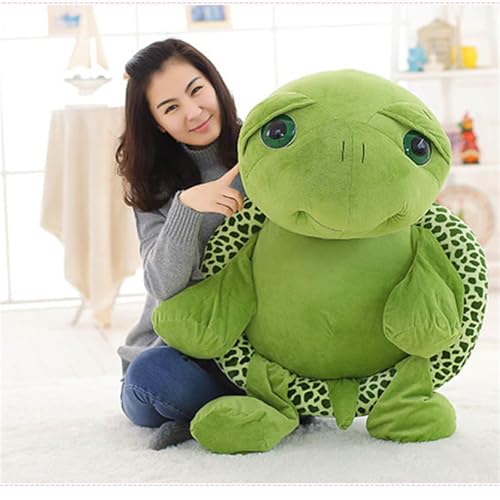 Lange Riesenschildkröte süßes Spielzeug, großes Stofftier schöne Schildkröte Stofftier grün große Schildkröte Plüschtier Geburtstagsgeschenk (100 cm,Grün) von champracer