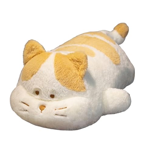 Langes Katzen Plüsch Kissen, Katze Kuscheltier Stofftier,Kissen Plüschtier Katze Plüsch Puppe Geburtstag,Kawaii große süße Cat Plüsch,Plüsch Spielzeug Geburtstag Geschenk für Kinder (60 cm,weiß) von champracer