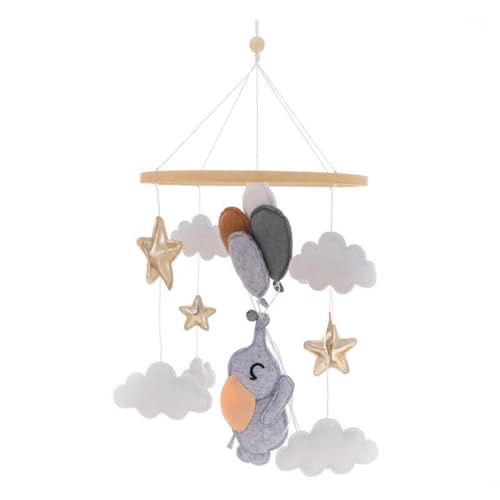 Mobile Halterung für Babybett Mobile Holz Ball Filz Babybett Neugeborenen Geschenk Deko Neugeborenen Geschenk für Baby Jungen und Mädchen Aufhängung Windspiele Bettglocke, Baby Bett Spielzeuge (C) von champracer