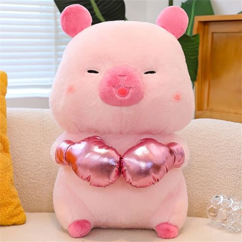 Niedlichen Capybara Kuscheltier, Super Weiche GefüLlte Capybara Stofftier Plüsch Puppe, Capybara Plüschtier Mit Boxen, Capybara Plüschpuppe für Kinder Geburtstag (55 cm,Rosa) von champracer