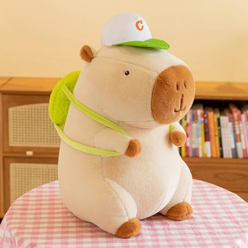 Niedlichen Capybara Plushies, Trikots, Rucksäcke Wasserschwein Plüschtier,Capybara Plushie Puppen Capybara Plüschtier Capybara Plüschtier Capybara Plüsch Capybara (Grüne Baseballtasche,33cm) von champracer