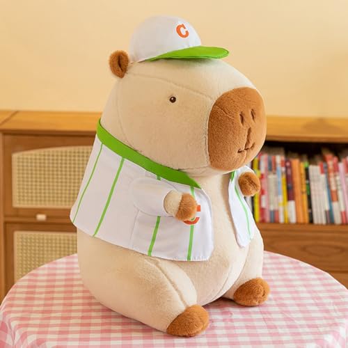 Niedlichen Capybara Plushies, Trikots, Rucksäcke Wasserschwein Plüschtier,Capybara Plushie Puppen Capybara Plüschtier Capybara Plüschtier Capybara Plüsch Capybara (Grünes Baseball-Trikot,33cm) von champracer