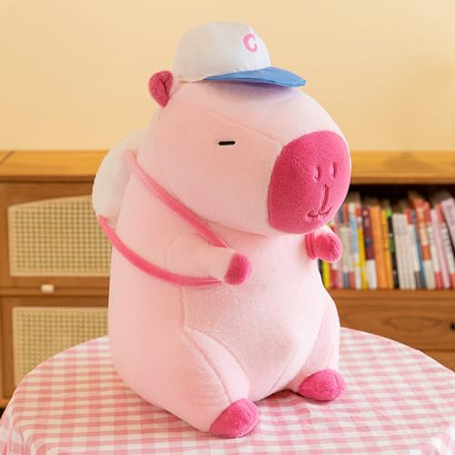 Niedlichen Capybara Plushies, Trikots, Rucksäcke Wasserschwein Plüschtier,Capybara Plushie Puppen Capybara Plüschtier Capybara Plüschtier Capybara Plüsch Capybara (Rosa Baseballtasche,33cm) von champracer