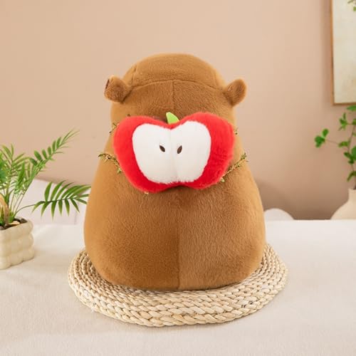 Niedlichen Capybara Plushies, Wasserschwein Plüschtier,Capybara Plushie Puppen Capybara Plüschtier Capybara Plüschtier Capybara mit Ping-Pong-Rucksack Plüsch Capybara Figur (30 cm,Apfel) von champracer