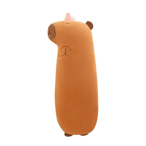 Niedlichen Capybara Plushies, langem Bein, Wasserschwein Plüschtier,Capybara Plushie Puppen Capybara Plüschtier Capybara Plüschtier Capybara Wasserschwein mit einer Orange auf dem Kopf (100 cm) von champracer