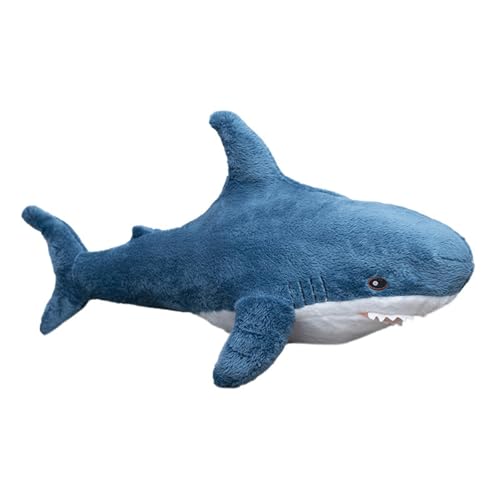 Niedlicher Hai Wal Plüschtier Stofftier Kuscheltier Weiches Kissen Puppe Wurfkissen, als und Dekoration Geschenk für Kinder (140 cm,Blau) von champracer