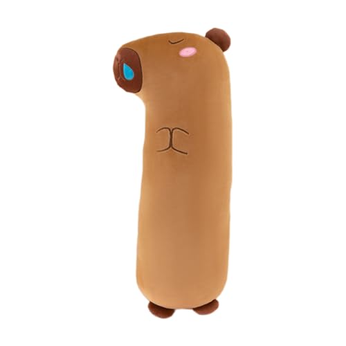 Niedliches Plüschtier Lange Capybara Kuscheltier Lange Plüschkissen Wurfkissen Schlafkissen weicher Kuscheltiere Stofftiere Puppe Körperkissen Sofakissen Geschenke für Kinder (105 cm,Blaue Nase) von champracer