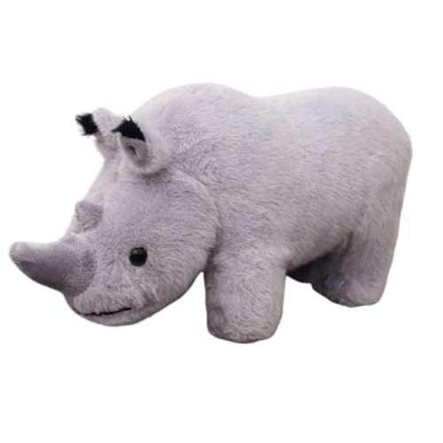 Niedliches Spielzeug Nashorn Stofftier Simulation Nashorn Plüschtier Puppe weiches Flauschiges Wurfkissen Plüschtier Stofftier, Kindergeschenk (20 cm,grau) von champracer