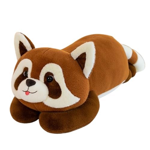 Niedliches rotes Panda-Plüschtier,Waschbär Plüschtier Plush Waschbär Kuscheltier,niedliches Plüschtier zum Kuscheln und Spielen,Puppe, weiches, braunes Kuschelkissen (Waschbär-Kissen,55 cm) von champracer