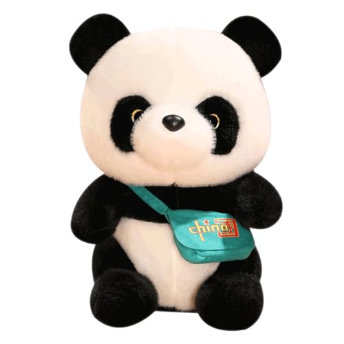 Panda Plüschtier Puppe Stofftier Niedlicher Panda Wurfkisse, Realistische PlüSchpuppe, für Zimmer Dekokissen Heimdekoration Geburtstagsgeschenk (12 cm,Schulranzen Panda) von champracer