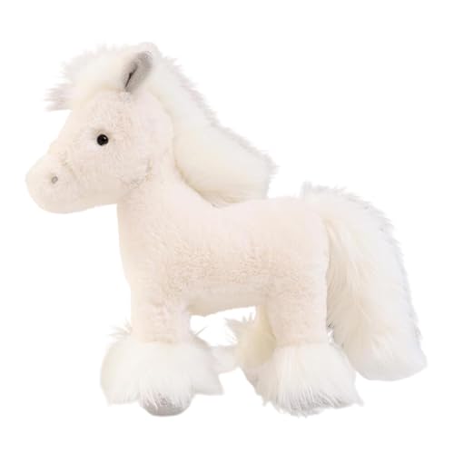 Pferd Kuscheltier Realistisches Plüschtier Pferd Plüschtier Pferd Niedlich und Weich Stofftier Pferd Perfektes Kinder Geburtstag Geschenk, Kuscheltier Klein Plüsch Plüsch (Weißes Pferd,25 cm) von champracer