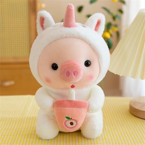 Pig Frog Cuddly Toy, Pig Milk Tea Kuscheltier, Schwein Kuscheltier Frosch, Schwein Plüschtier Kuscheltier, Plush Pig Milk Tea Soft Frosch Kuscheltier, Geschenk für MäDchen Jungen (52 cm,Weiß) von champracer